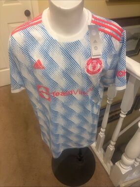 adidas Blue and White Manchester United Away Jersey